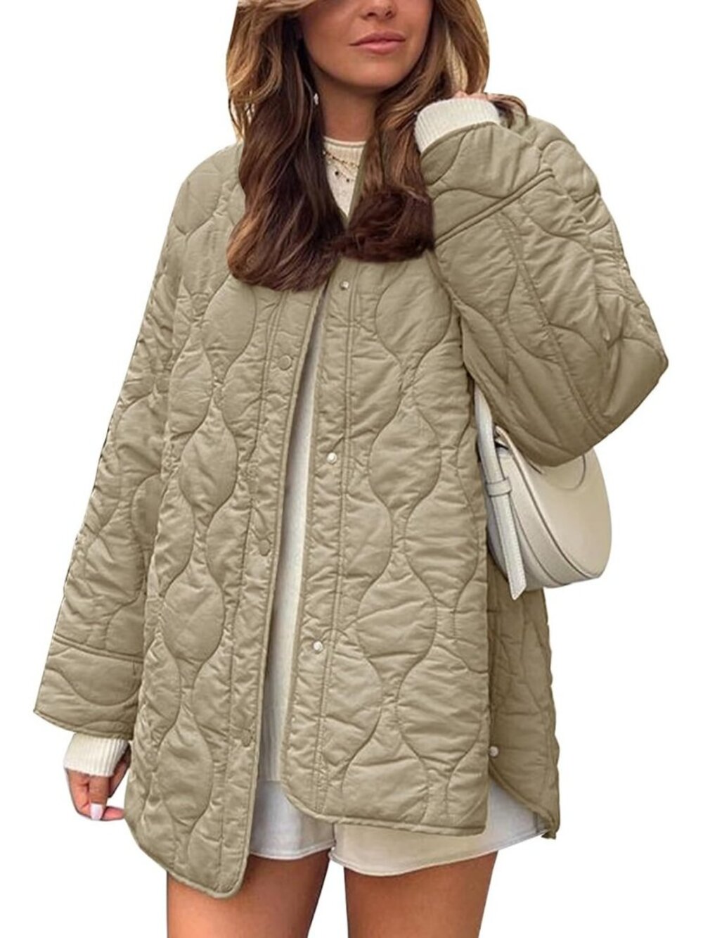 Lightweight Oversized Puffer Jacket for Women, Quilted Coat with Pockets